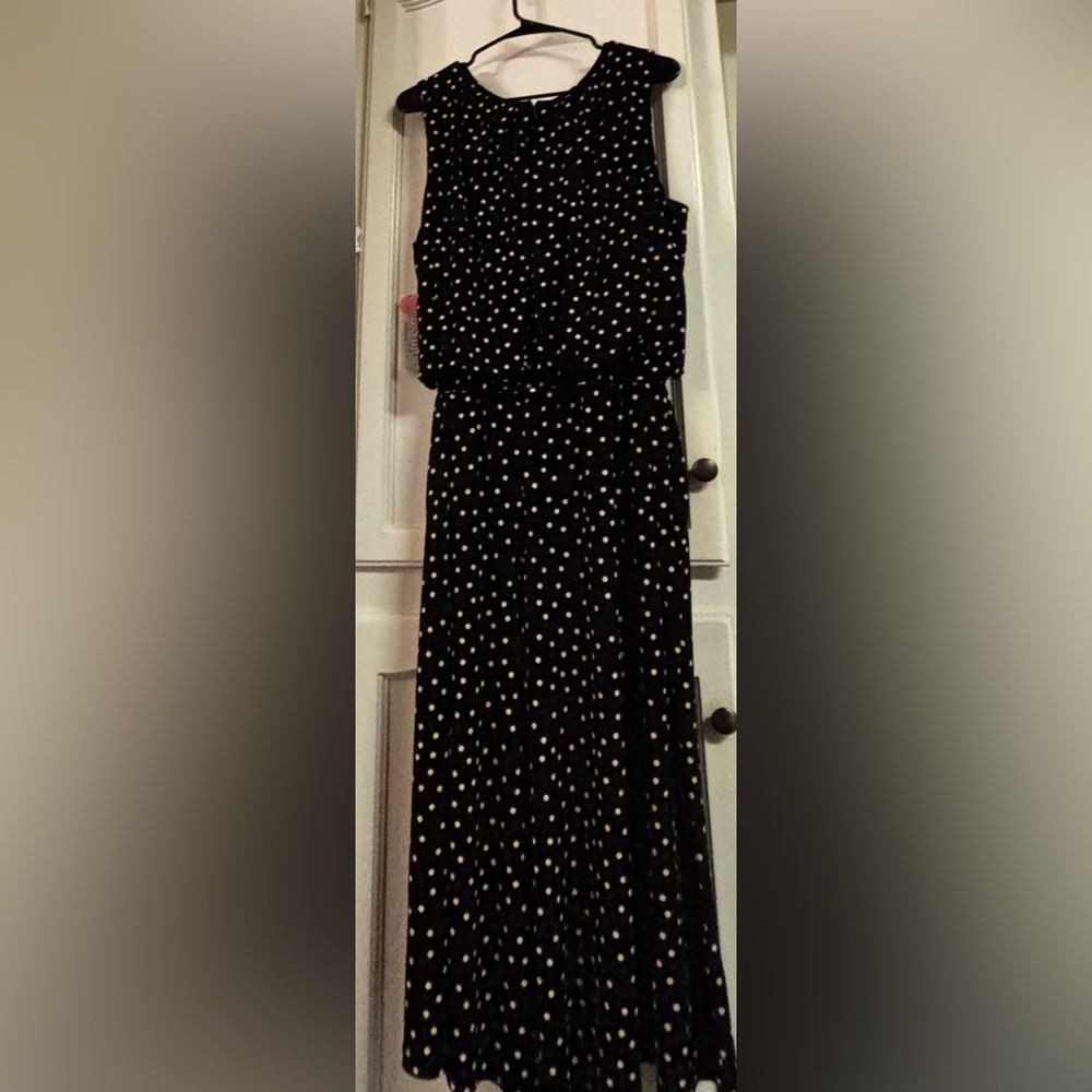 London Style Black and White Polka Dot Jumpsuit NEE w/tags 22w RE $90